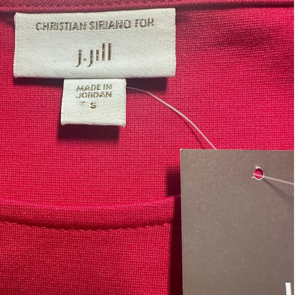 Christian Siriano x J. Jill Hot Pink A-Line Dress S Puff Sleeve Barbiecore NWT - Picture 4 of 10
